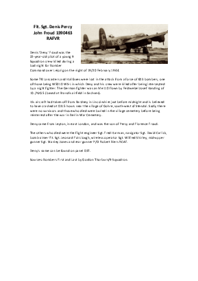 A preview of a PDF biography for Froud, Denis Percy John